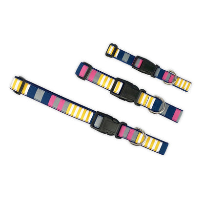 DOG COLLAR -  NAUTICAL STRIPE