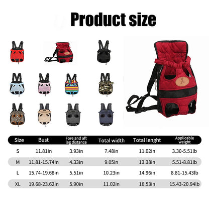 DOG CARRIER FRONT BACKPACK - SMALL DOGS