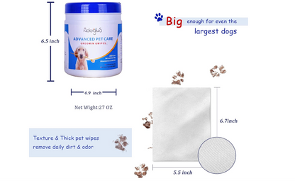 DOG WIPES - WITH FREE COTTON SWABS