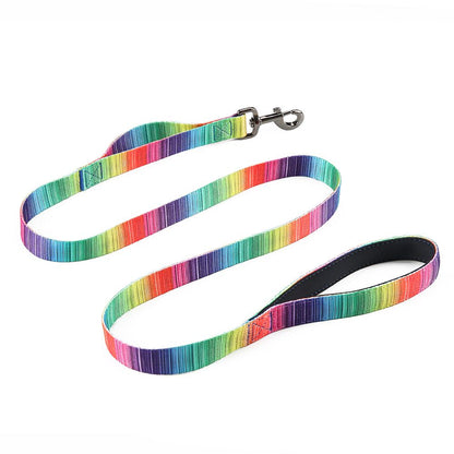 DOG HARNESS - LEASH & COLLAR SET - RAINBOW